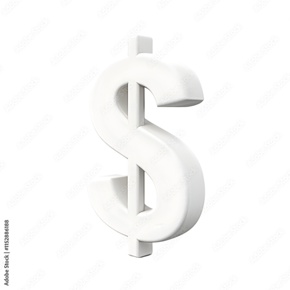 Obraz premium White dollar symbol isolated for finance banking currency money investment economy business payment wealth and market concept vector illustration