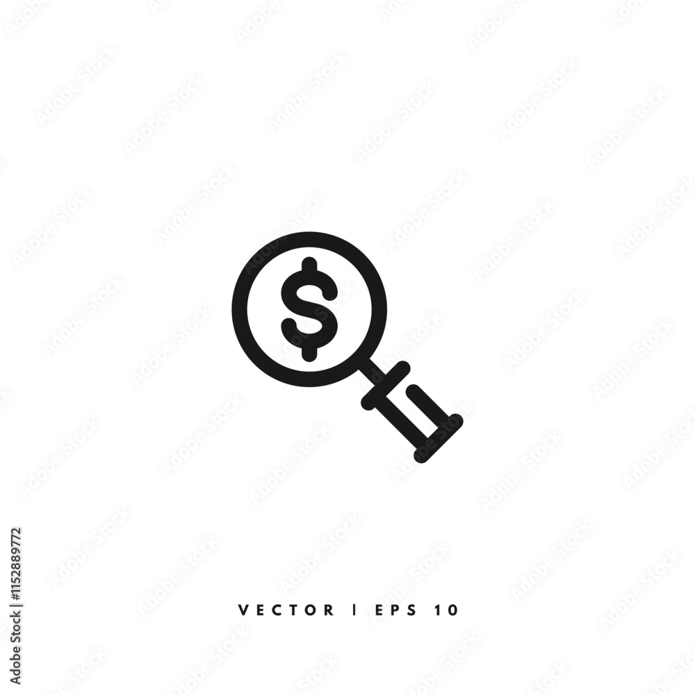 Search Financial Icon. Editable Stroke Search Financial Icon. Editable Stroke