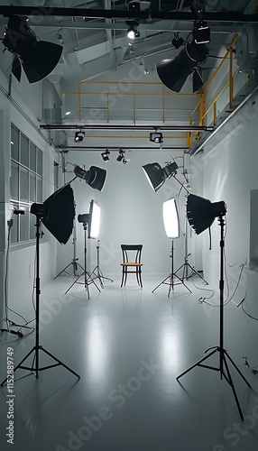 studio shot of a chair with light