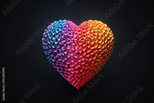 a heart made of colorful petals