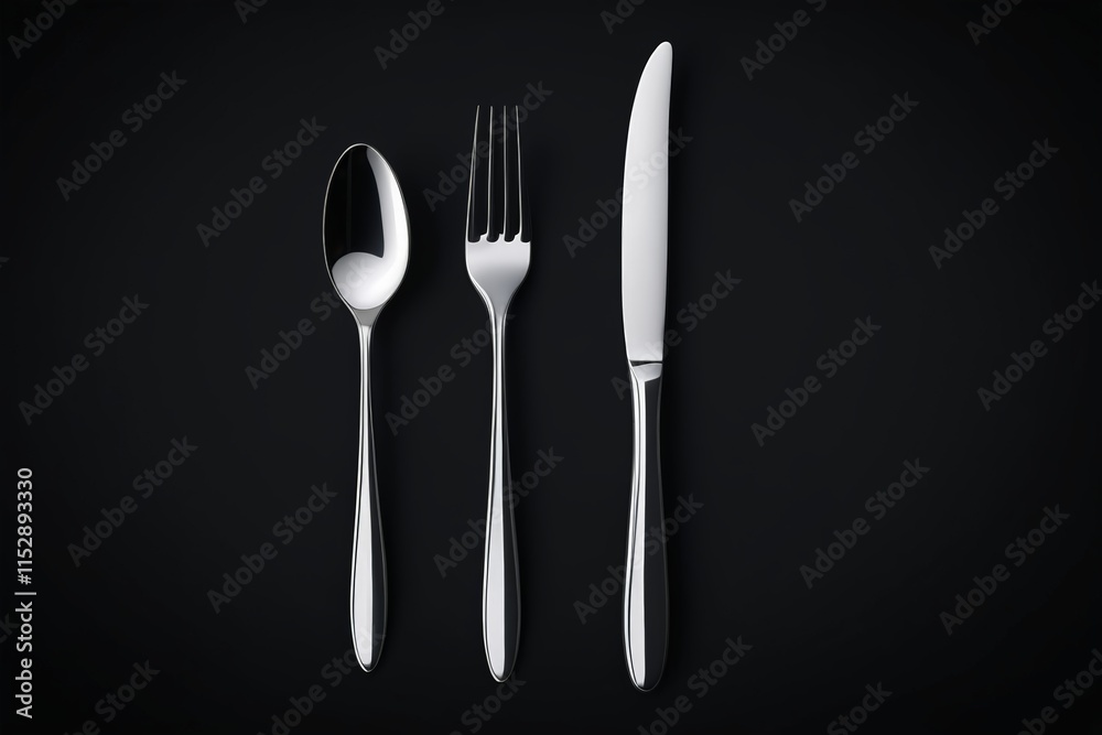 a knife, fork and knife on a black background a knife, fork and knife on a black background