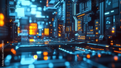 A futuristic, transparent building model showcasing intricate internal structures and systems.