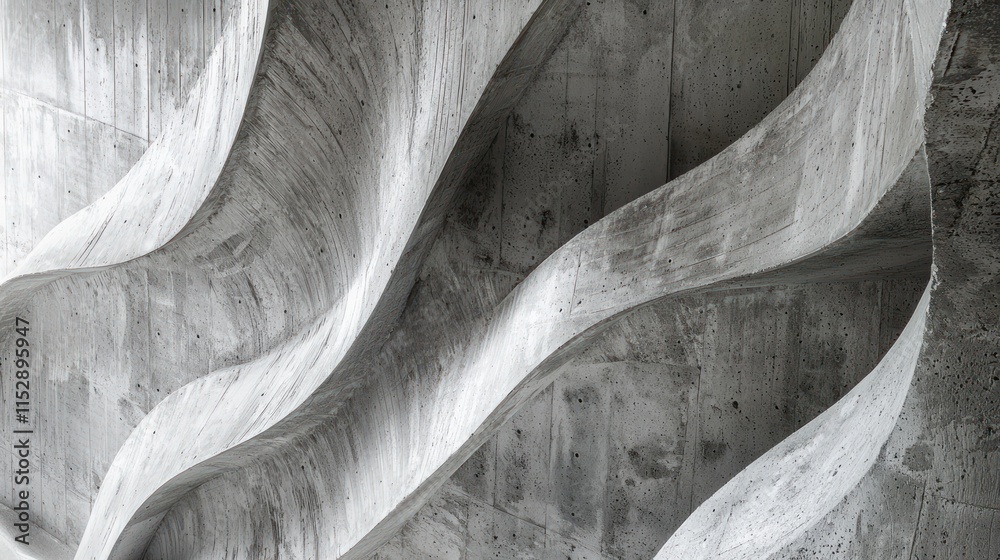 Abstract Concrete Curves: Architectural Design in Gray Abstract Concrete Curves: Architectural Design in Gray