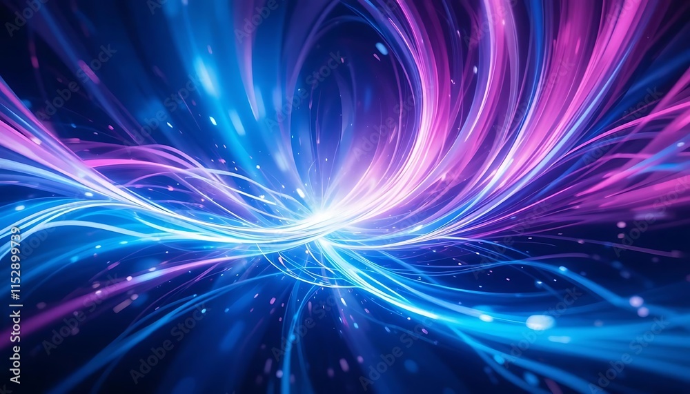 Obraz premium Abstract Blue and Purple Light Trails Flowing Dynamically