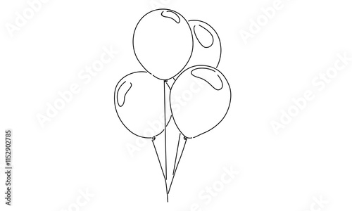 line art of balloon illustration