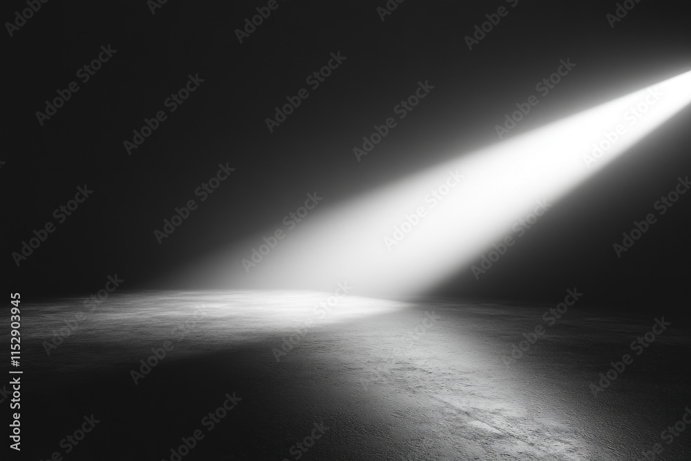 Light shining on dark surface, creating strong contrast and dramatic shadows. Light shining on dark surface, creating strong contrast and dramatic shadows.