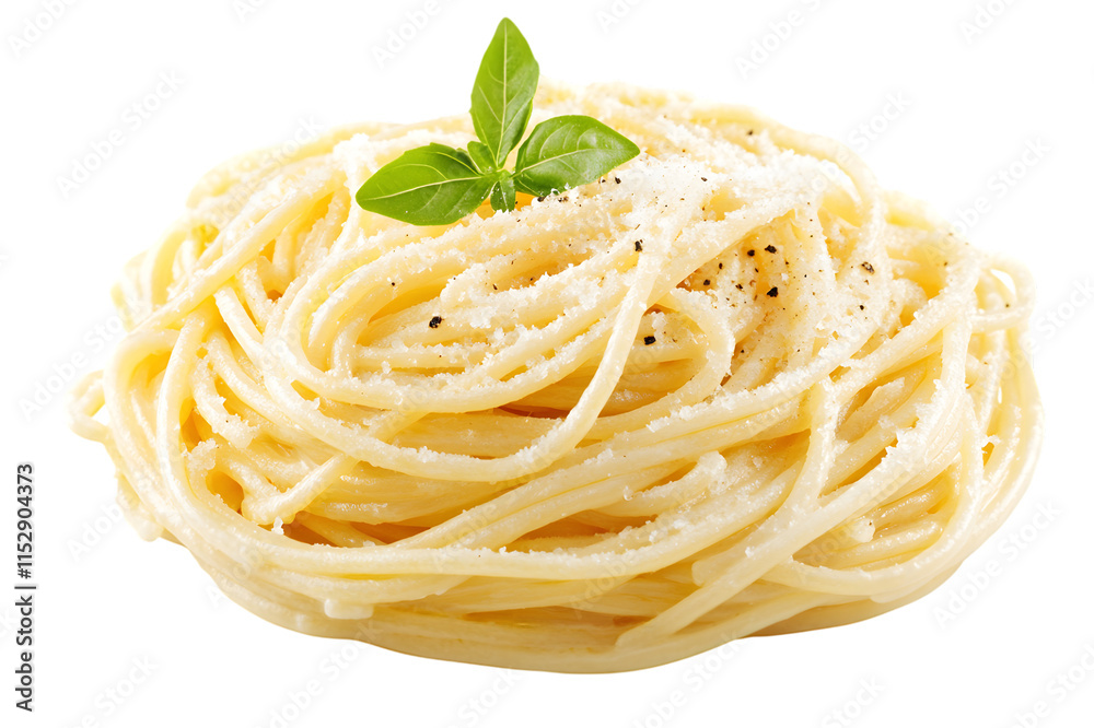 Creamy pasta isolated on transparent background, cut out, PNG Creamy pasta isolated on transparent background, cut out, PNG