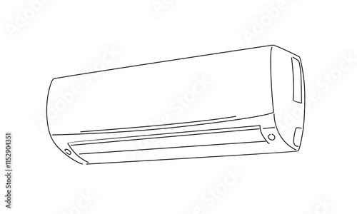 line art of air conditioner illustration