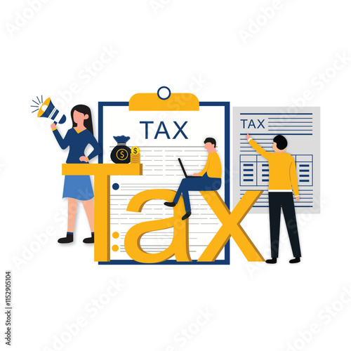 march ending tax annoucment vector