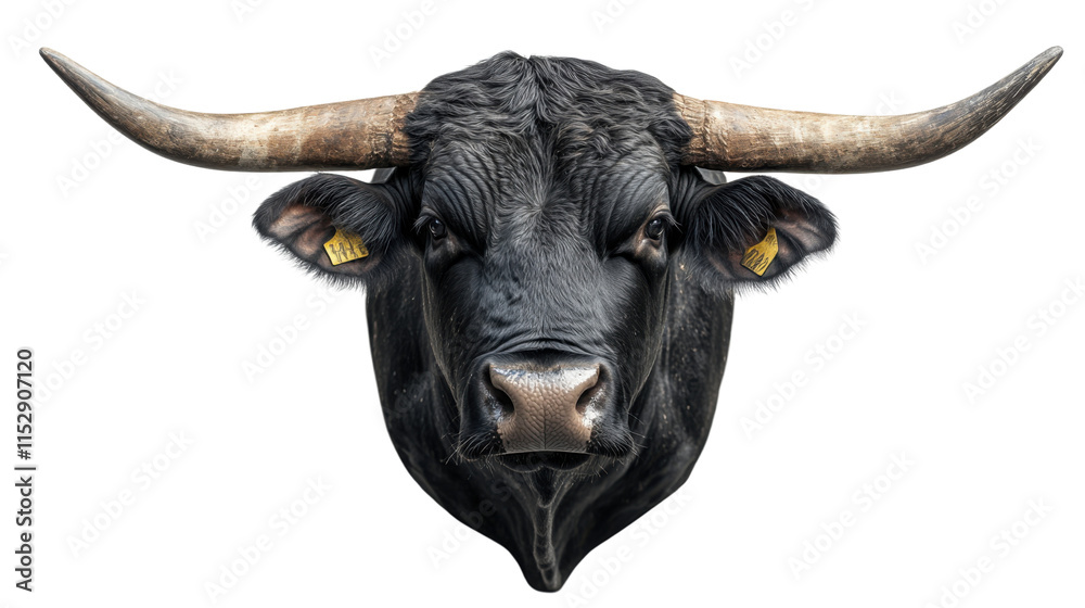 bull isolated on transparent white background bull isolated on transparent white background