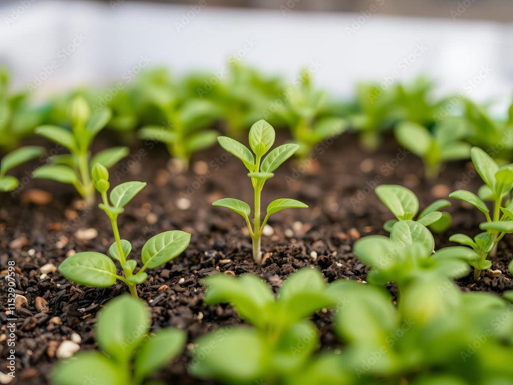Coffee grounds being added to baby vegetables plant as natural organic fertilizer rich in nitrogen for growth, plant, natural Coffee grounds being added to baby vegetables plant as natural organic fertilizer rich in nitrogen for growth, plant, natural