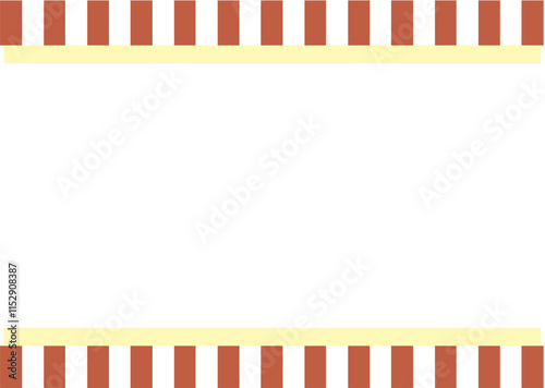 Illustration of a red and white curtain symbolizing the opening of a Japanese store.　
Also available as a pop and colorful frame.