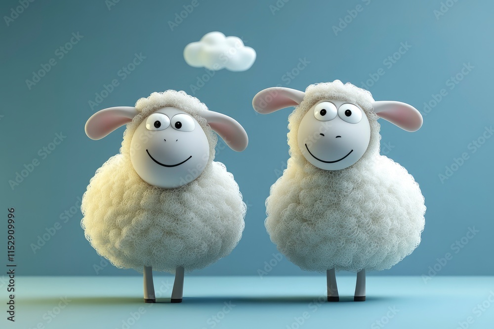 Fototapeta premium 3d sheep character design. Suitable for Ramadan, Eid al fitr and Eid al Adha decoration. 
