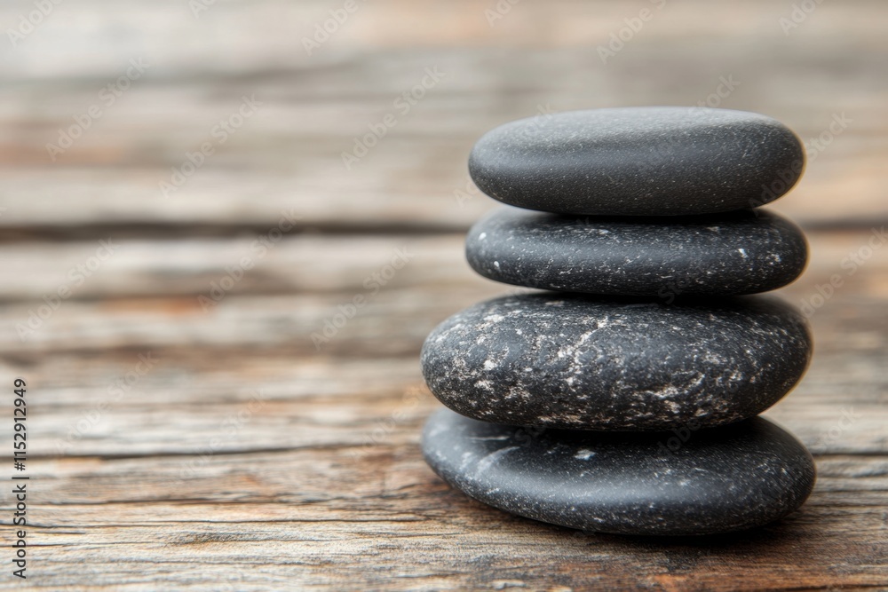 Relaxing spa experience with hot stones on a wooden table in a serene environment for wellness and rejuvenation Relaxing spa experience with hot stones on a wooden table in a serene environment for wellness and rejuvenation