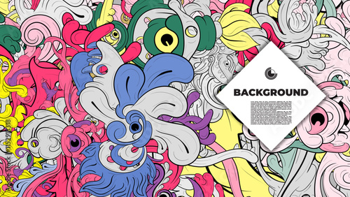 colorful psychedelic illustration for any design such as background, music festival, bookcover, summer flayer, homepage, landing page.