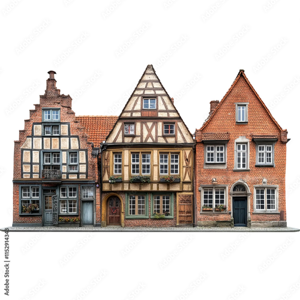 Fototapeta premium facade of a building isolated transparent background