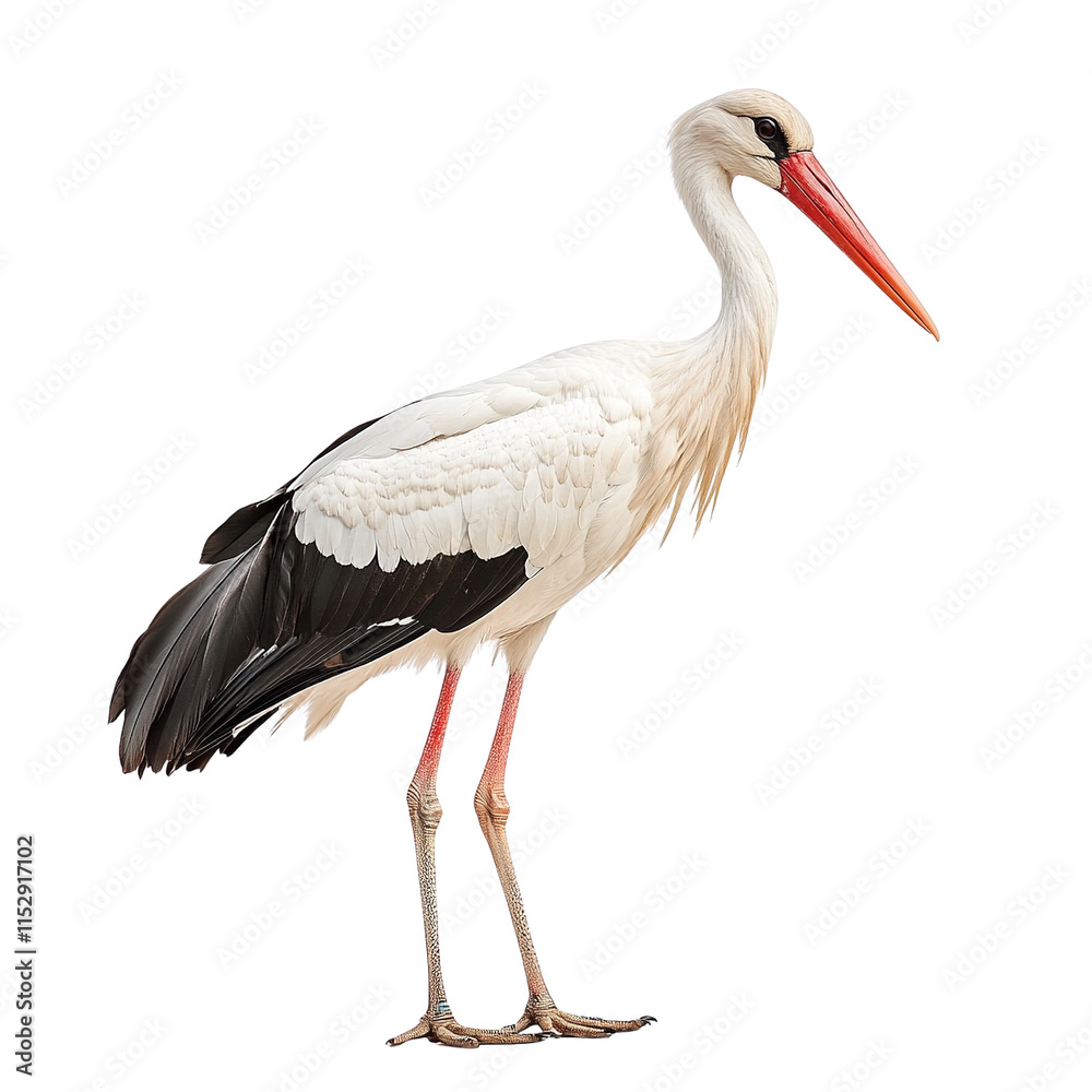 Elegant White Stork Standing Elegant White Stork Standing