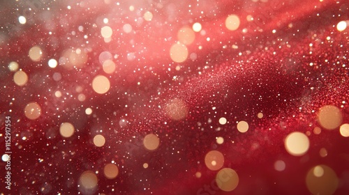 Red Glitter Background with Bokeh Effect for Festive Decor