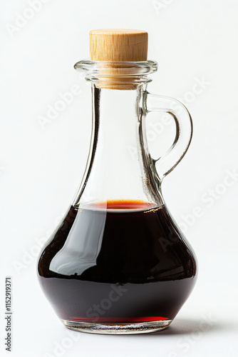 Soy sauce on white background photo