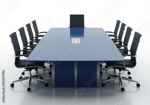 Wallpaper Mural Modern conference room with a large blue table and black office chairs. Torontodigital.ca