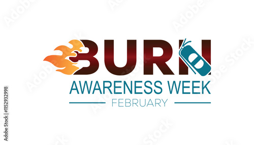 Burn Awareness Week creative concept design. Vector template for banner, greeting card, poster, prints, social media, flyer ,with background.