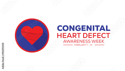 Congenital Heart Defect Awareness Week creative concept design. Vector template for banner, greeting card, poster, prints, social media, flyer ,with background.