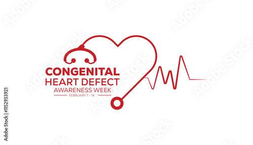 Congenital Heart Defect Awareness Week creative concept design. Vector template for banner, greeting card, poster, prints, social media, flyer ,with background.