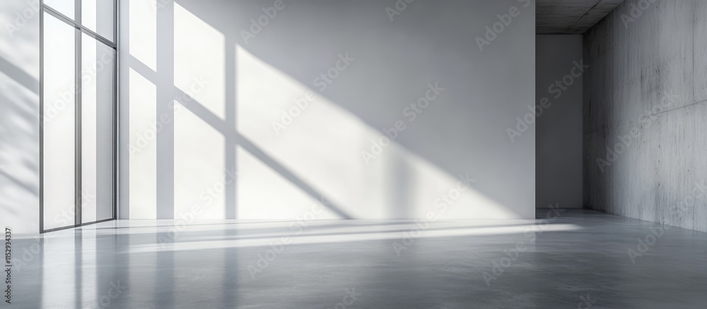 Obraz premium Minimalist interior of an undecorated apartment showcasing sleek gray tones and open spaces perfect for modern design inspiration