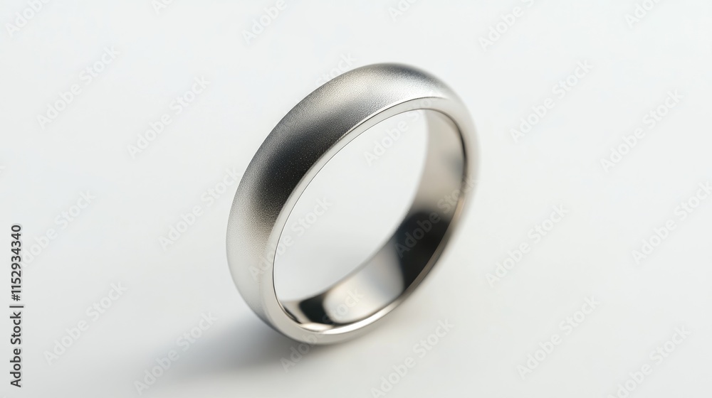 Sleek matte silver ring showcased on a clean white background symbolizing elegance and simplicity in jewelry design. Sleek matte silver ring showcased on a clean white background symbolizing elegance and simplicity in jewelry design.