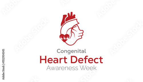 Congenital Heart Defect Awareness Week creative concept design. Vector template for banner, greeting card, poster, prints, social media, flyer ,with background.