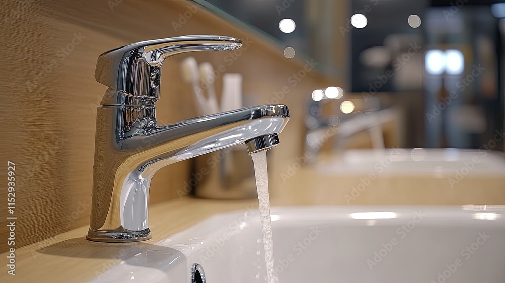 A mixer of cold hot water, a faucet for the bathroom and a kitchen tap, a full depth of field A mixer of cold hot water, a faucet for the bathroom and a kitchen tap, a full depth of field