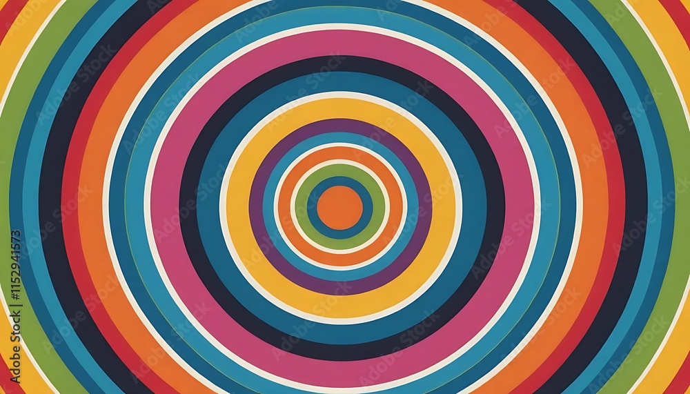 Colorful concentric circles create a vibrant abstract design Colorful concentric circles create a vibrant abstract design