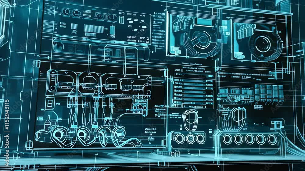 A computer screen covered in a complex network of wires, showcasing a multitude of interconnected components, An intricately detailed blueprint of a NAS system A computer screen covered in a complex network of wires, showcasing a multitude of interconnected components, An intricately detailed blueprint of a NAS system