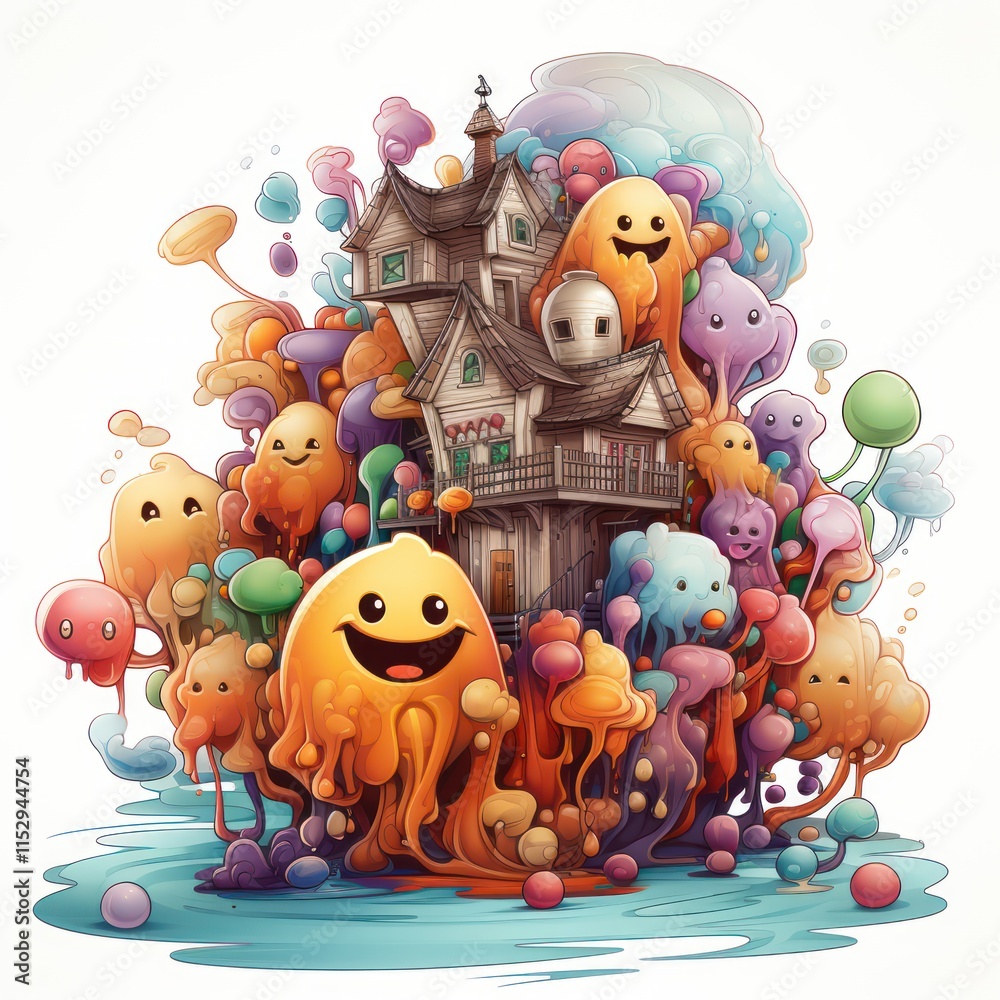 halloween house with pumpkin By Generated AI halloween house with pumpkin By Generated AI
