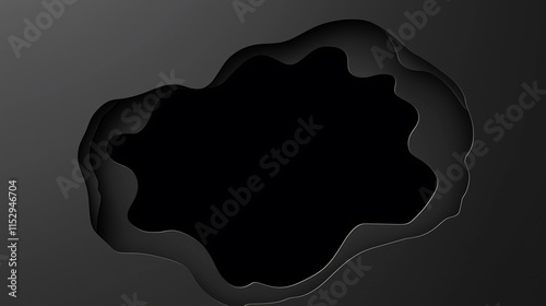 Abstract Dark Irregular Shape with Layered Edges