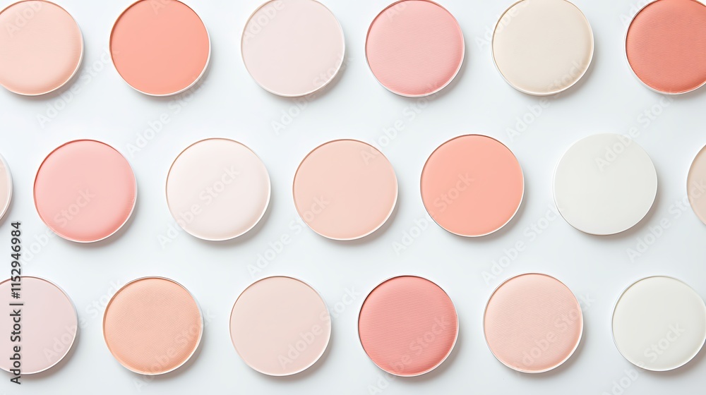 A row of makeup palettes with a white background A row of makeup palettes with a white background