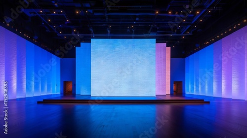Vibrant stage with colorful lighting effects