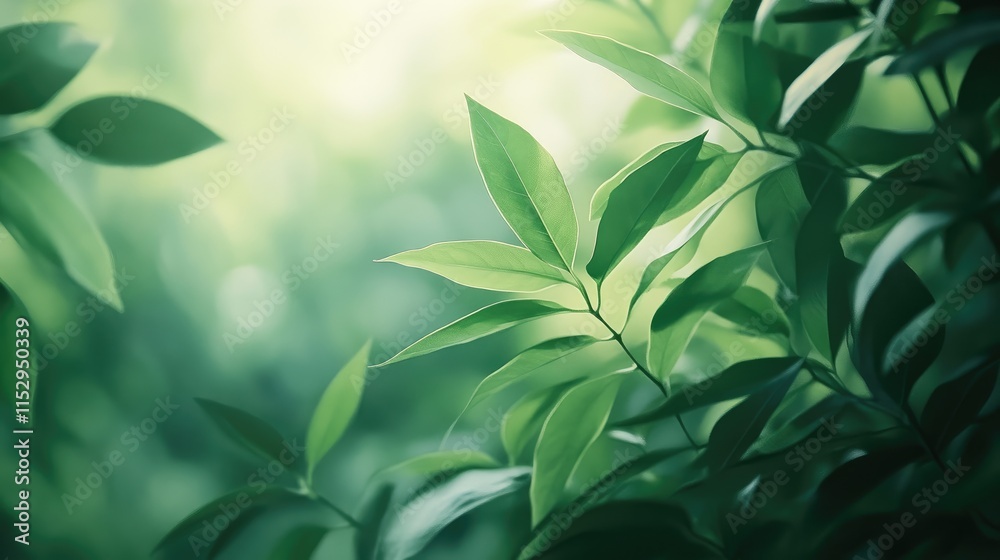 Leaves bathed in warm soft light creating a serene blurred background atmosphere showcasing nature's tranquility and beauty. Leaves bathed in warm soft light creating a serene blurred background atmosphere showcasing nature's tranquility and beauty.