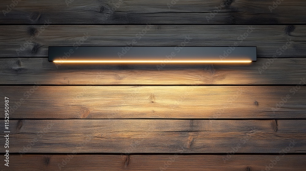Modern LED lamp illuminating rustic wooden wall decor for stylish interior design ideas. Modern LED lamp illuminating rustic wooden wall decor for stylish interior design ideas.