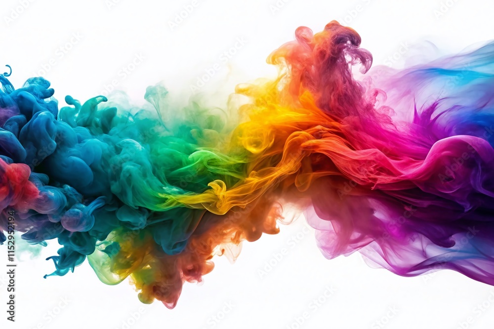 Abstract Colorful Ink Smoke Waves Background - Right Copy Space Abstract Colorful Ink Smoke Waves Background - Right Copy Space