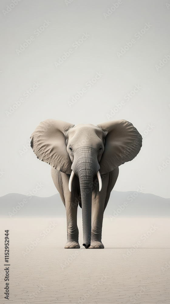 Obraz premium An elephant walked through the desert