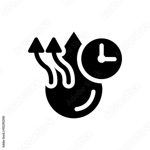 Quick dry icon set. Quick and fast clock dry wet clothes symbol. Quick dry label, logo, badge, sticker, emblem, circle, black vector, isolated illustration. Quick dry label product packaging design.