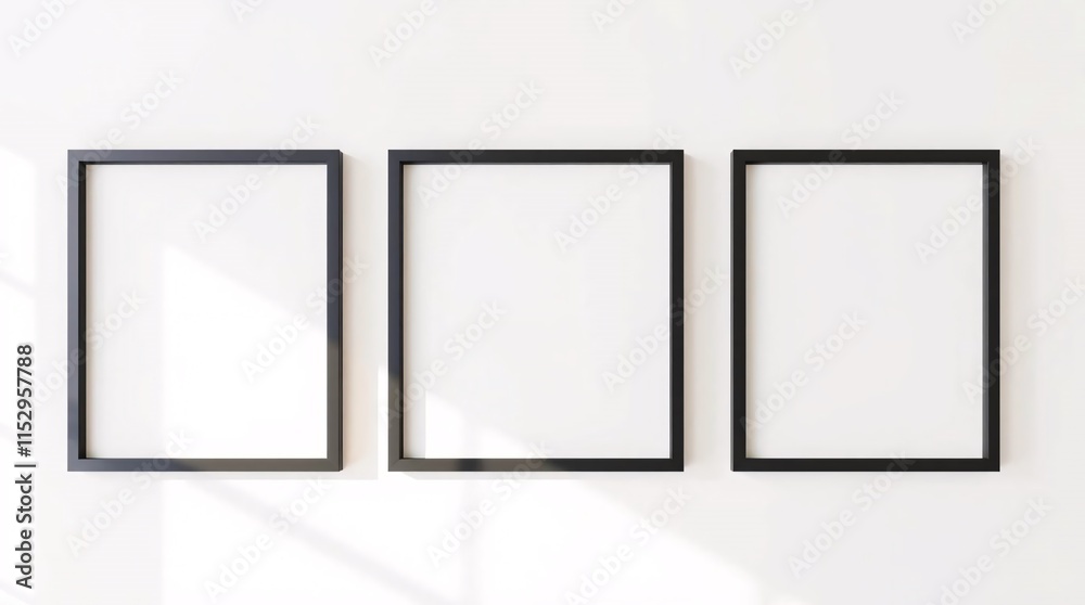 set of frames on a white wall set of frames on a white wall
