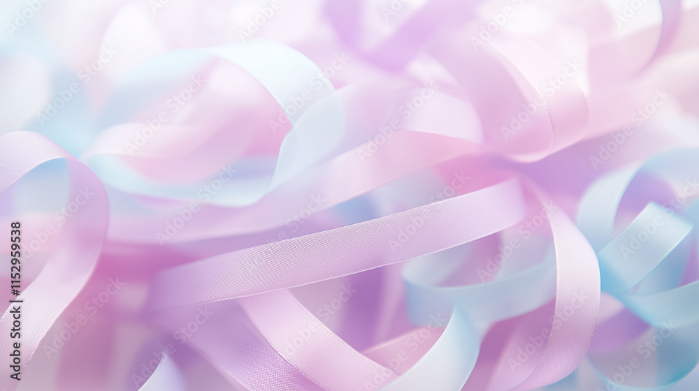 Φωτογραφία Pastel Ribbon Dreams: A soft, dreamy image of pastel-colored ribbons swirling together in a gentle, ethereal composition