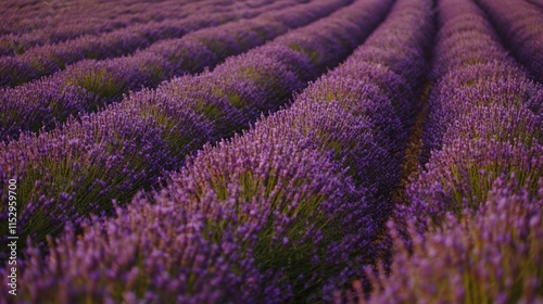 Rows of Lavender Flowers in a Field Purple Blossoms Aromatic Plants Nature