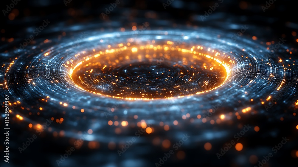 Abstract swirling light patterns in blue and orange hues Abstract swirling light patterns in blue and orange hues