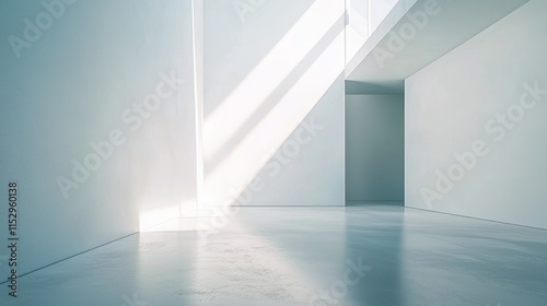 Modern Minimalist Interior Design White Room Sunlight Clean Lines