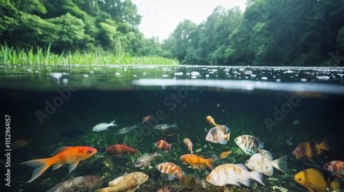 Colorful Fish in Natural Lake Environment