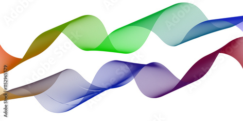 White Background green, blue and red and blue, red and red wave lines flowing waves design abstract digital equalizer sound wave flow green, blue and red and blue, red and re line vector illustration.