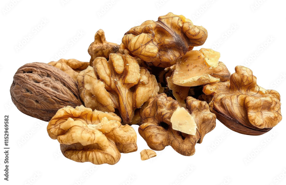 walnuts pile isolated on white background walnuts pile isolated on white background